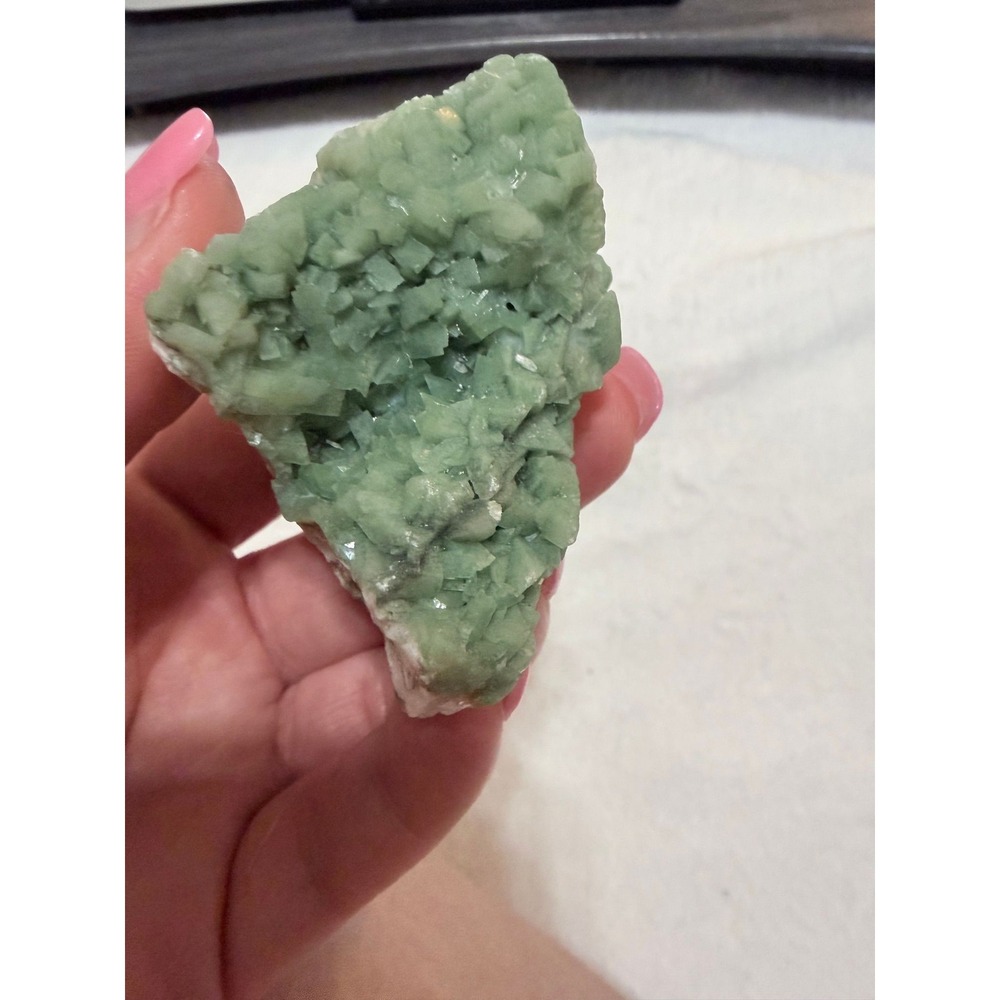 Natural Green Marshy Heulendite Crystal Cluster Mineral Specimen Raw Mint Stone